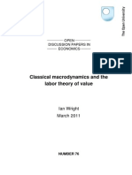 Classical macrodynamics and the labor theory of value - Ian Wright