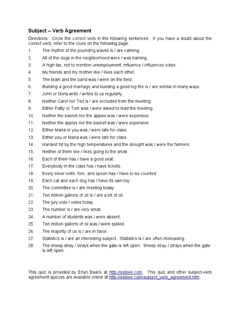 Subject Verb Agreement With Explanation Grammatical Number Plural