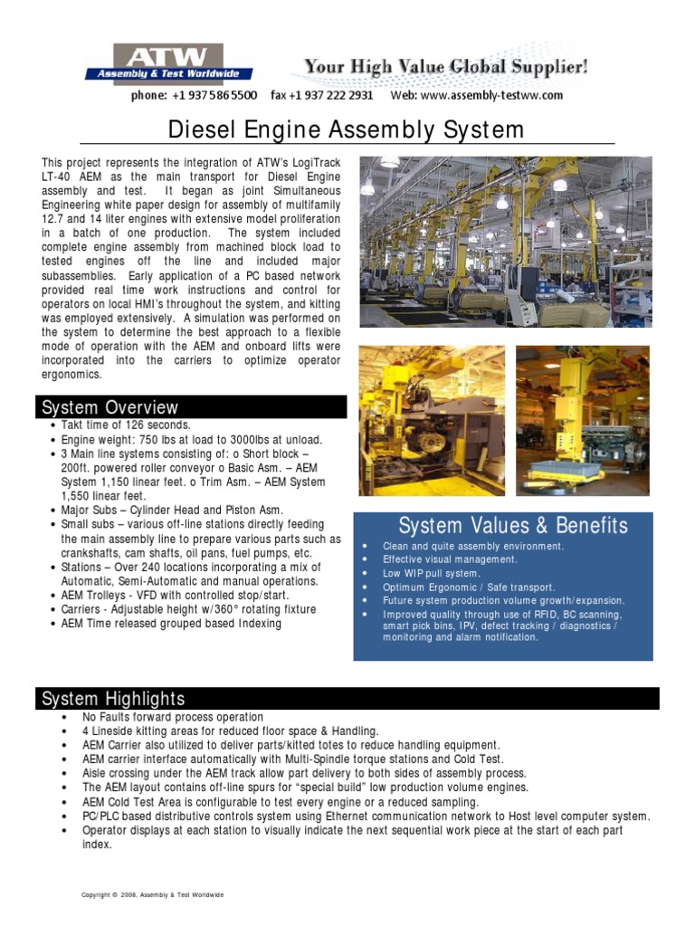 Diesel Engine Assembly System PDF | PDF | Engines | Diesel Engine
