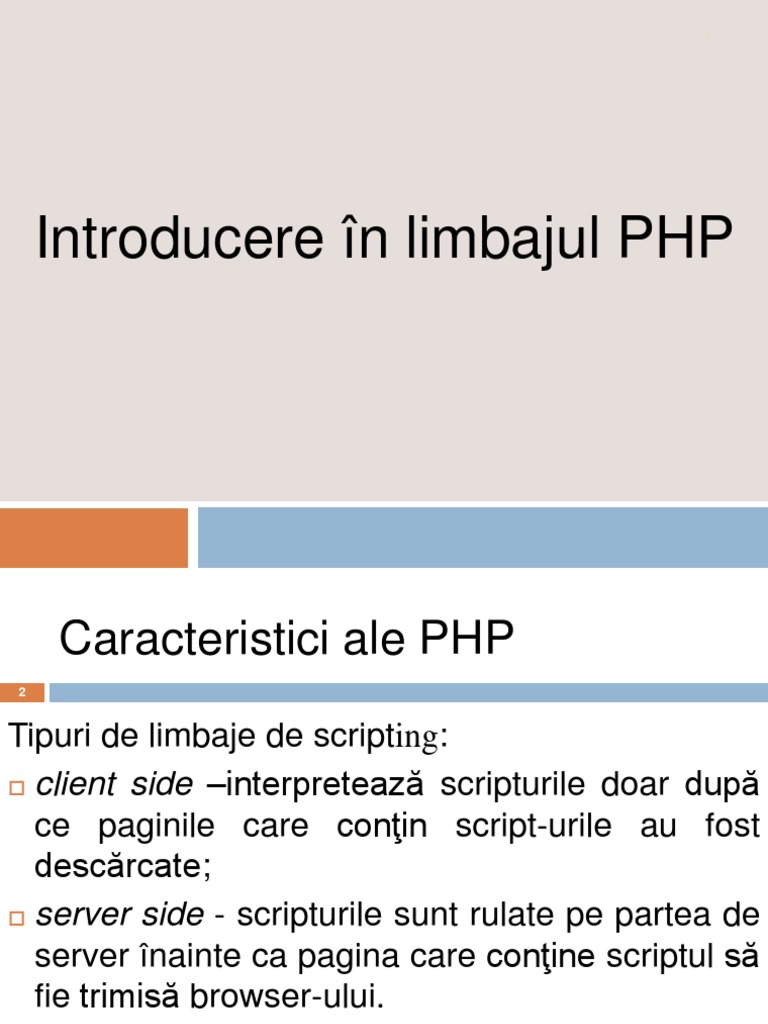 1.notiuni Introductive de PHP Si Structuri de Control | PDF