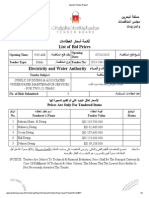 Bahrain Tender Results - Power Plant Maintenance Diving PDF