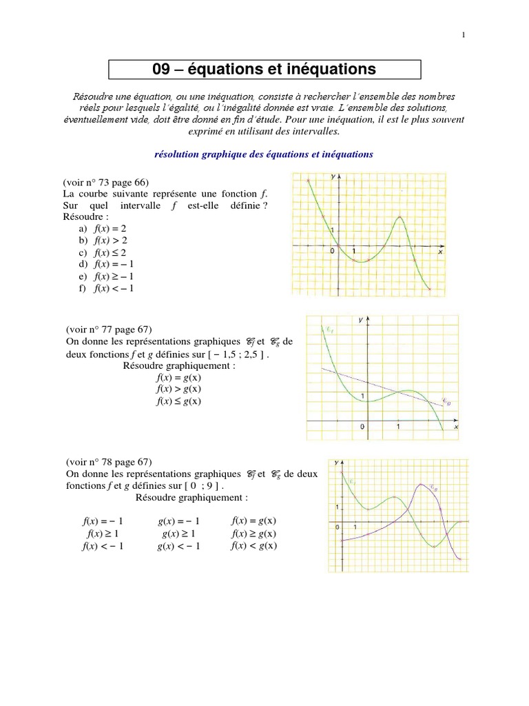 Equation Inequations Nombre Reel Equations