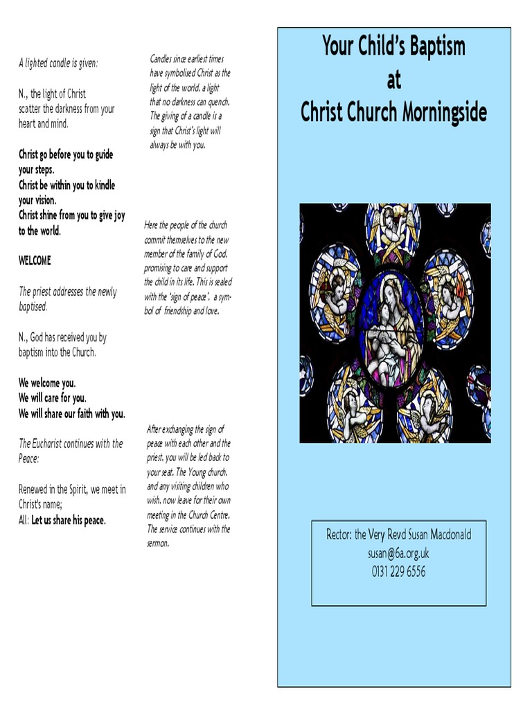 baptism leaflet Baptism Catholic Church
