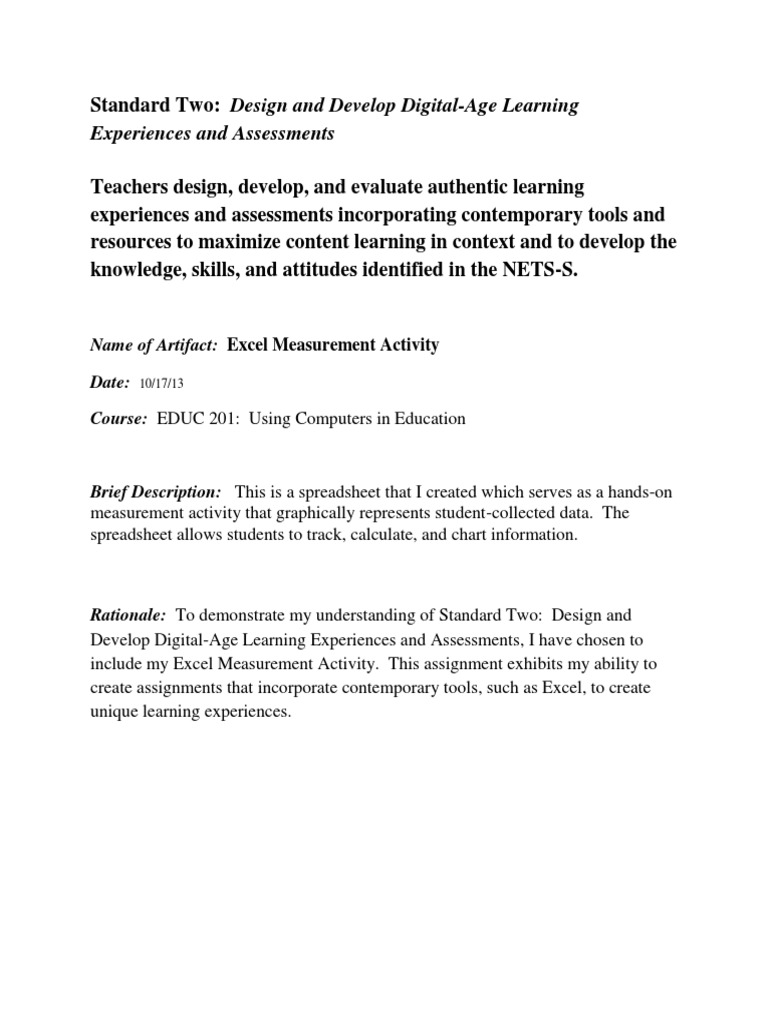 Standard Two Rationale With Artifact | PDF | Art