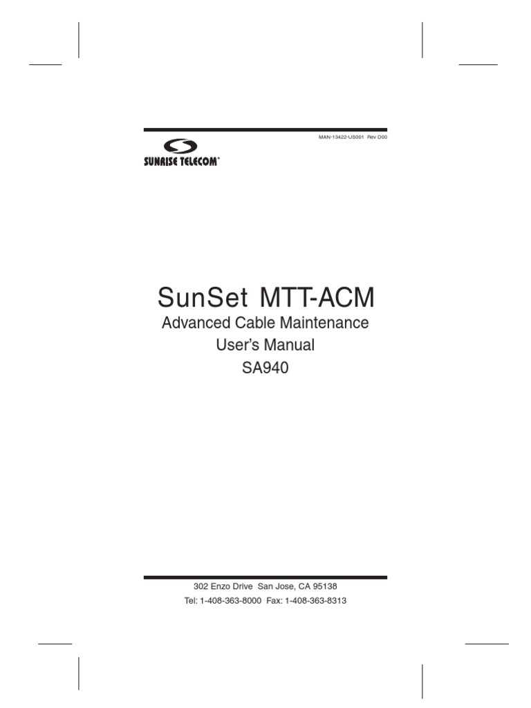 SunSet MTT-ACM User Manual | PDF | Battery (Electricity) | Rechargeable ...