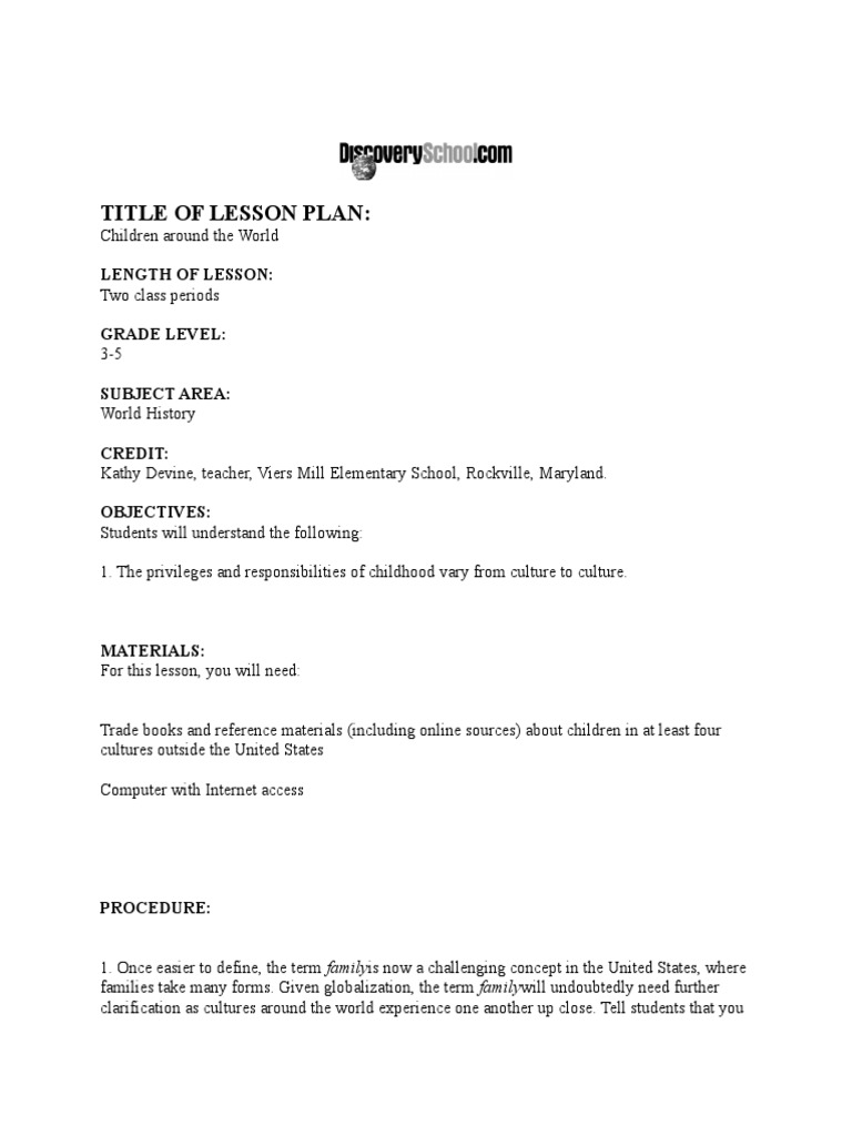 Title of Lesson Plan | PDF | Further Education | Nature