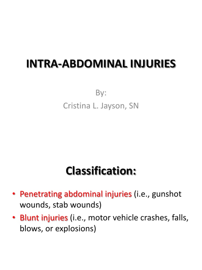 Intra-Abdominal Injury Assessment Guide | PDF | Medicine | Clinical ...
