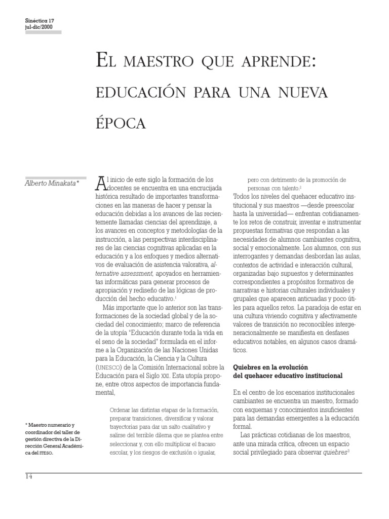 17 El Maestro Que Aprende Educacion para Una Nueva Epoca | PDF