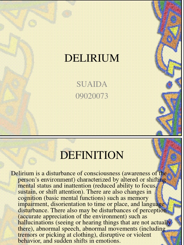 Delirium Hallucination Psychiatry