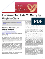 It's Never Too Late To Marry by Virginia Clark
