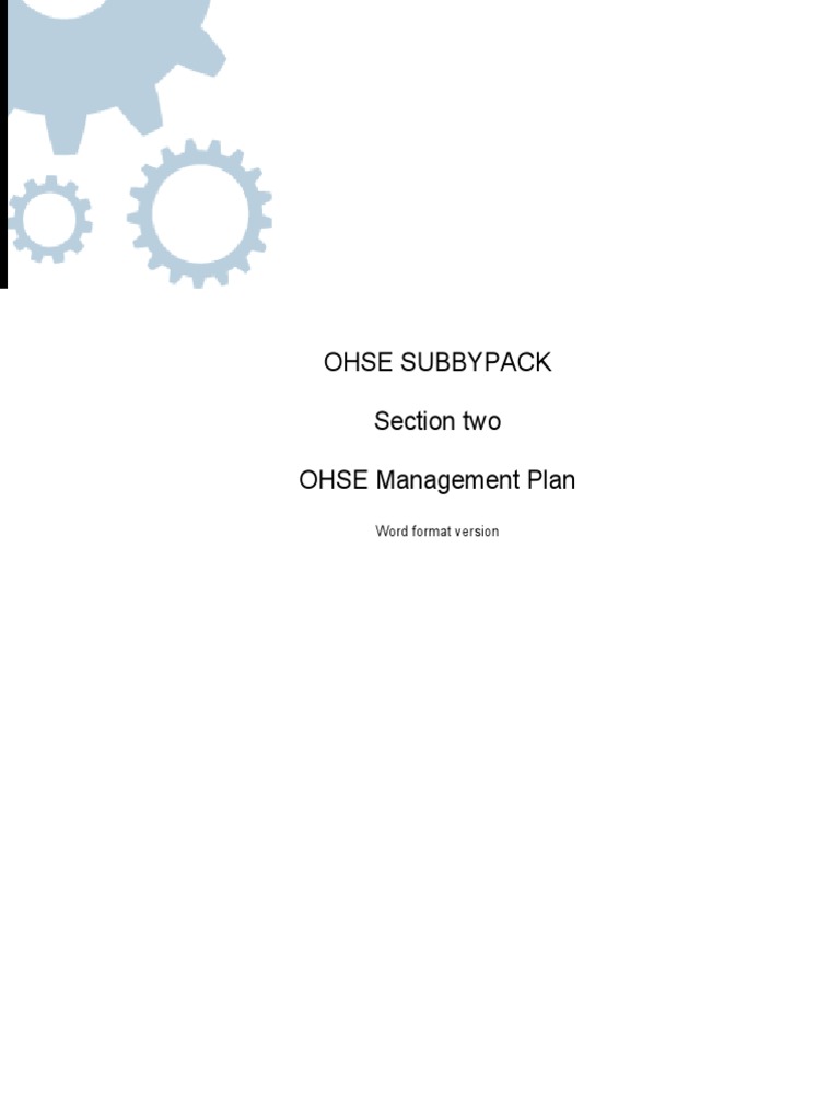OHSE Management Plan Overview | PDF | Nature