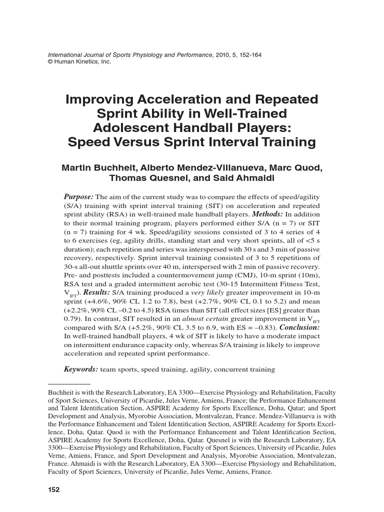 Sprint Training | PDF