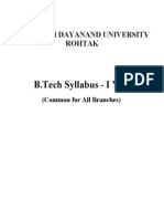 B.Tech Syllabus - I Year: Maharshi Dayanand University Rohtak