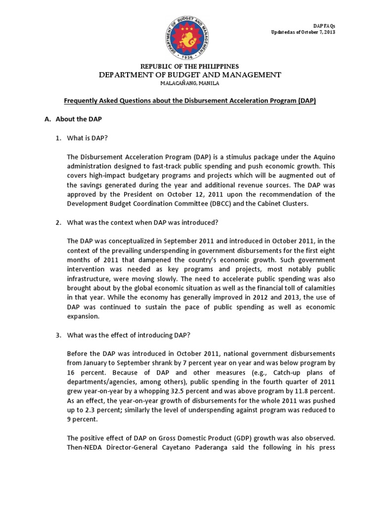 DAP FAQs - Updated OCT 7 2013 | PDF