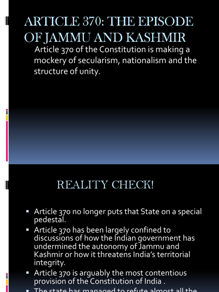 Powerpoint presentation on article 370 picture