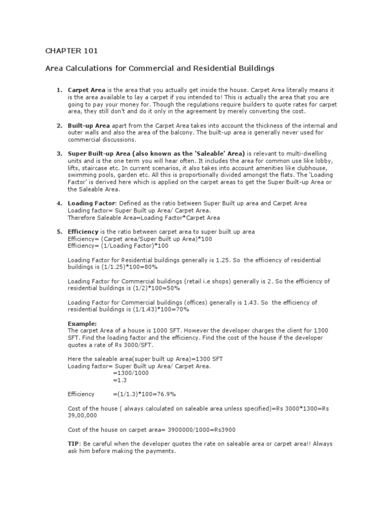 Area Calculations for Buildings | PDF | Home & Garden