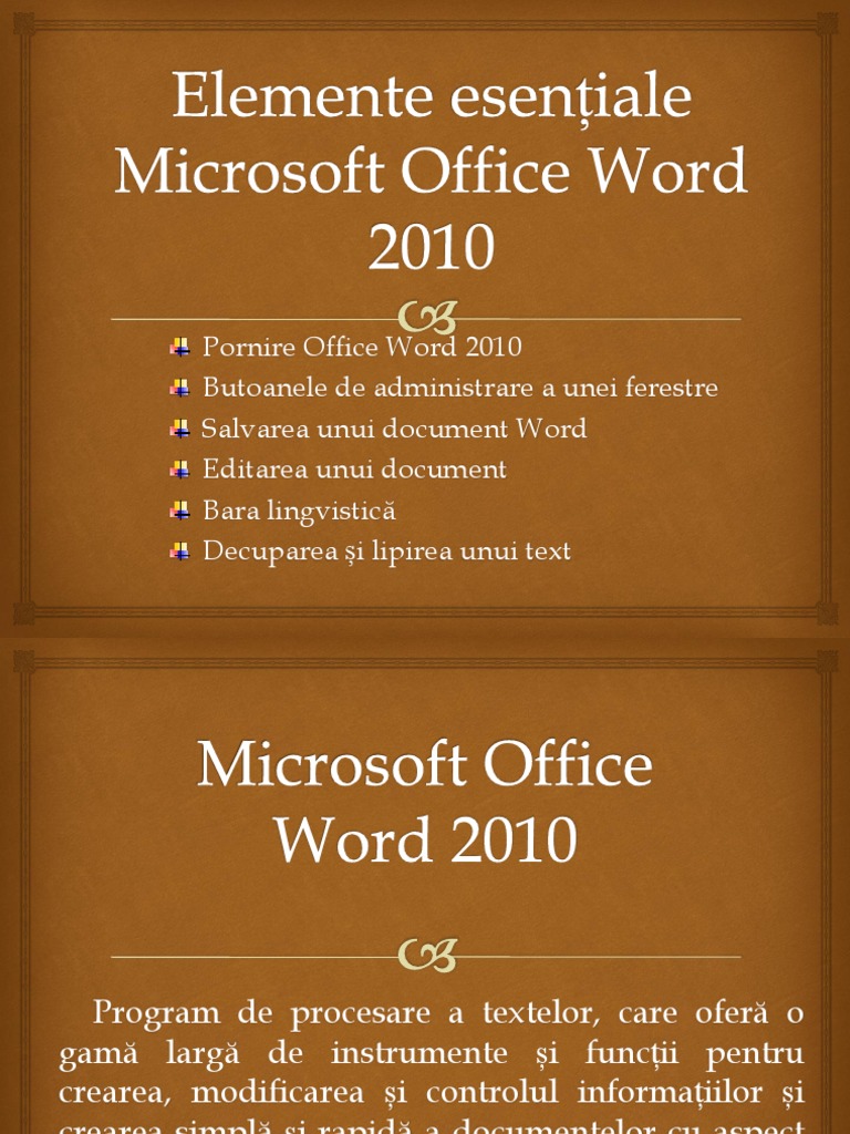 Elemente Esențiale Microsoft Office Word 2010 | PDF