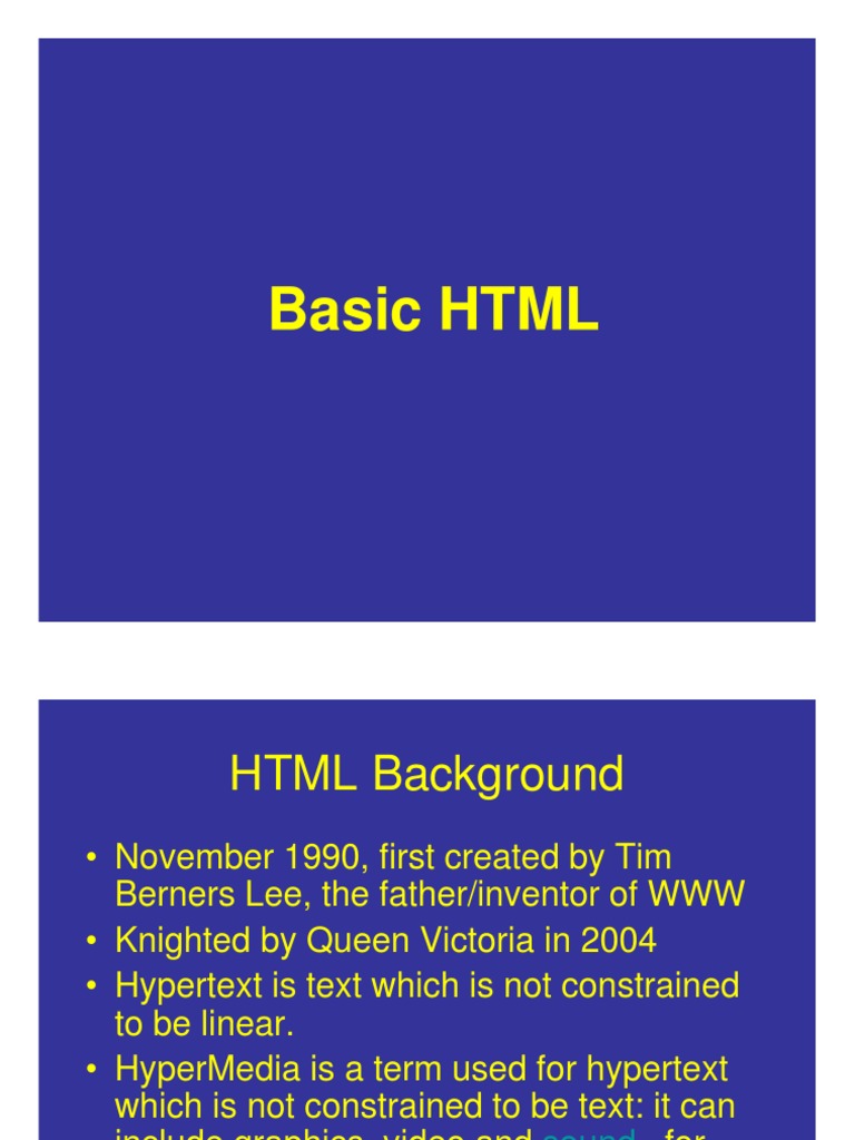 Note 02 HTML PDF | PDF | Html Element | Markup Language
