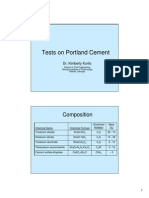 Tests on Portland Cement Composition and Properties