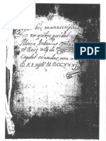 MANUSCRITO (Incompleto) DE MOSÉN ANTONIO CONEJERO Y RUIZ. PRESBÍTERO Y ARCHIVERO DE Sta. CATALINA (1685-1762)