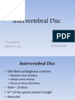 Intervertebral Disc: Prepared by Wasim R. Issa Supervised by DR - Eyad Skaik