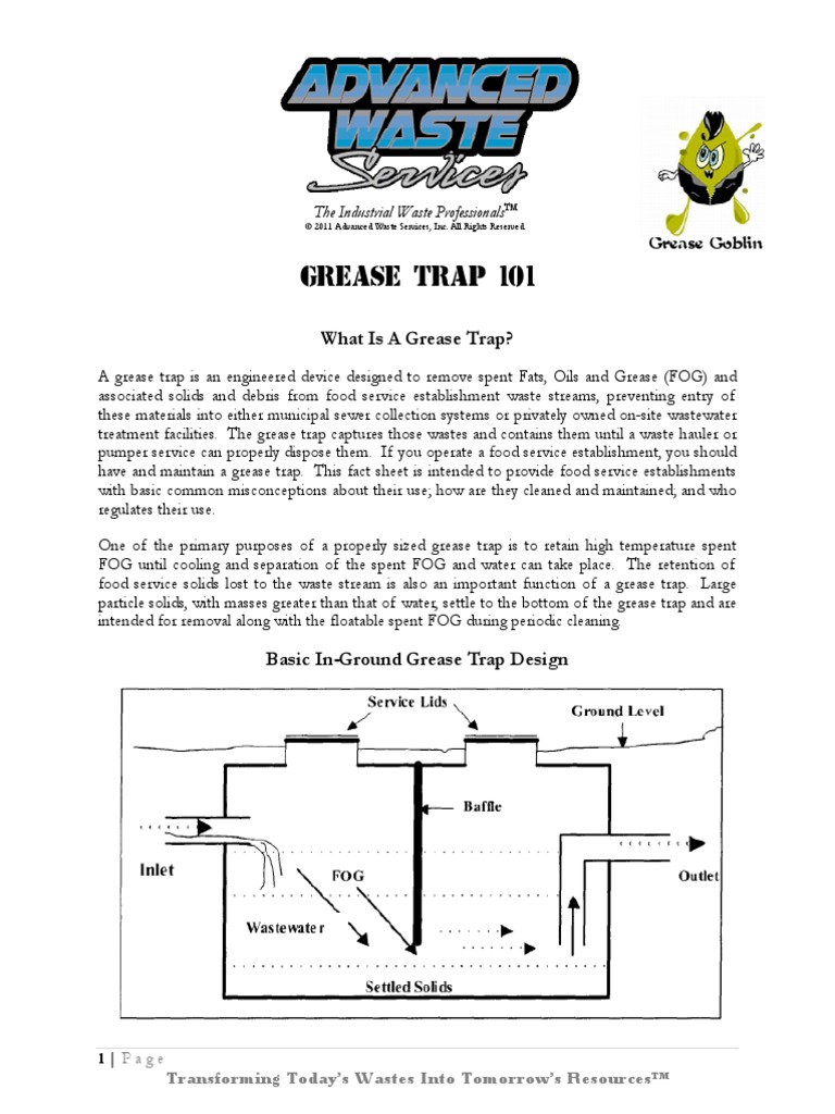 Grease Trap PDF Hydraulic Engineering Environmental Engineering
