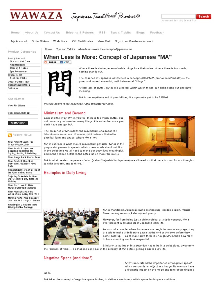 When Less Is More Concept of Japanese MA | PDF | Minimalism | Ikebana