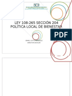 Ley 108 265 Seccion 204 Politica Local de Bienestar de La Escuela Agustin Ortiz Rivera