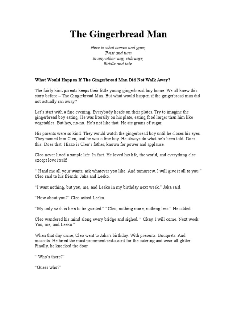 The Gingerbread Man (new version) singlespaced Fairy Tales