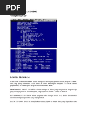 Listing Program Cobol Pdf