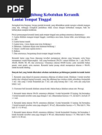 Cara Menghitung Kebutuhan Keramik Lantai Tempat Tinggal