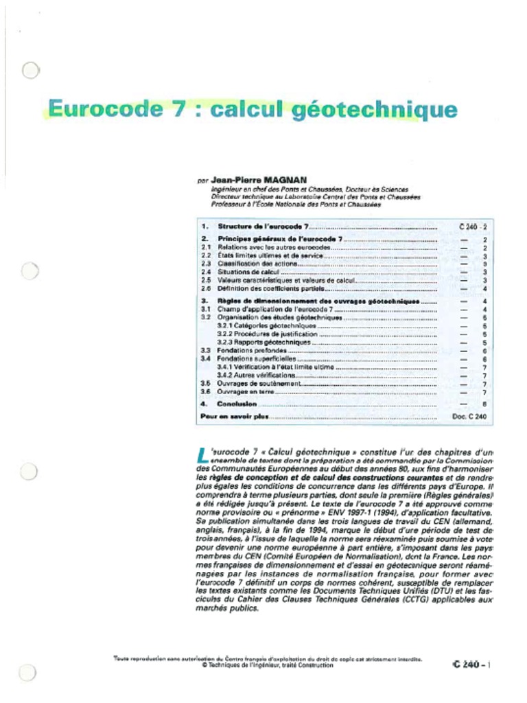 Ec7 Eurocode 7 Tech Ing PDF | PDF | Foreign Language Studies