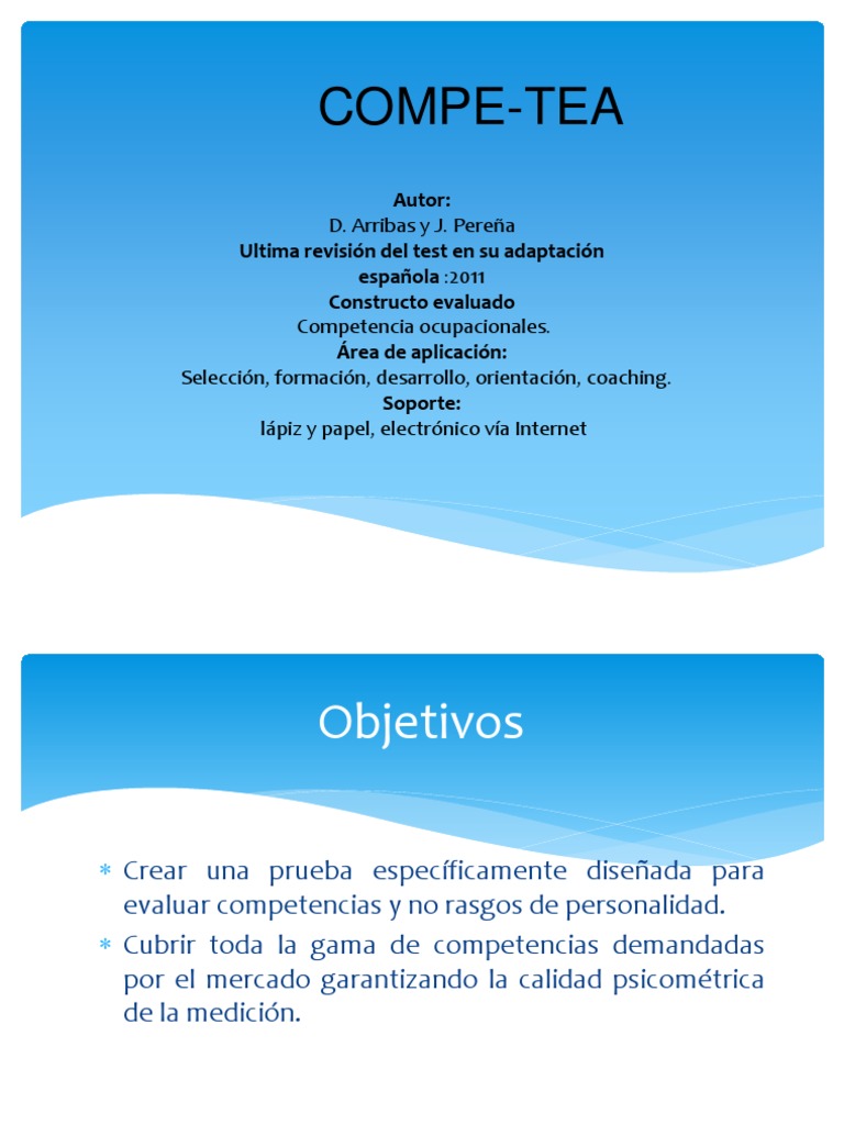 Test COMPE-TEA de Competencias Laborales | PDF | Planificación | Liderazgo