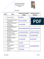 Firearm Examiner Training: Module Subject Sample Forensic Examination Worksheet Sample Report of Forensic Examination