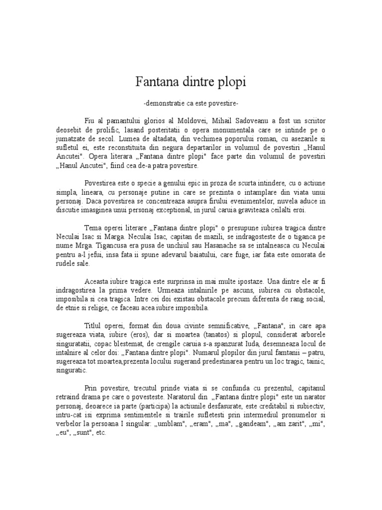 Fantana dintre plopi