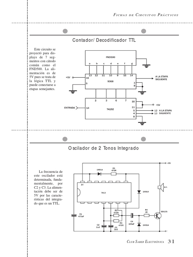 Capitulo 2 - Contador - Decodificador TTL | PDF | Transistor | Relé