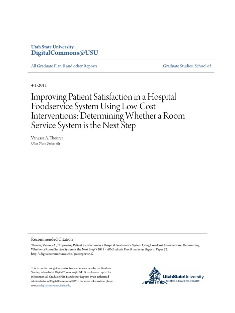 Improving Patient Satisfaction in A Hospital Foodservice System U PDF Download Free PDF