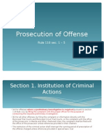 Prosecution of Offense