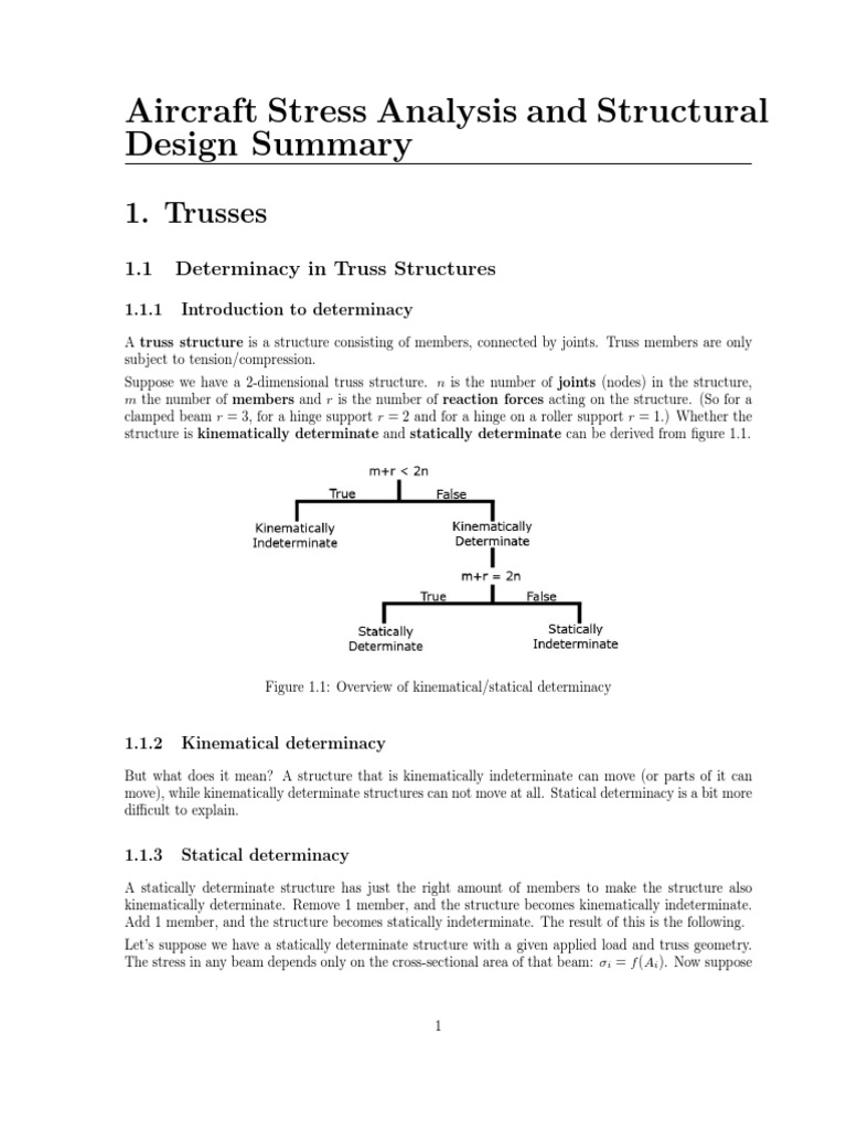 Aircraft Stress Analysis and Structural Design Summary: 1. Trusses ...