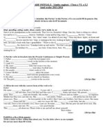 TEST DE EVALUARE INITIALĂ - Limba Engleză - Clasa A VI-a L2 Anul Scolar 2013-2014