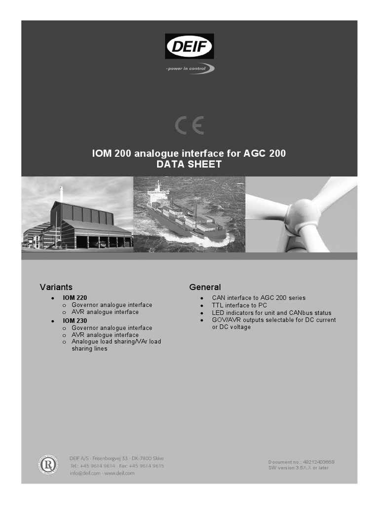 IOM 200 Data Sheet 4921240366 UK PDF Electrical