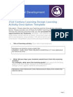 21st Century Learning Design Learning Activity Description Template