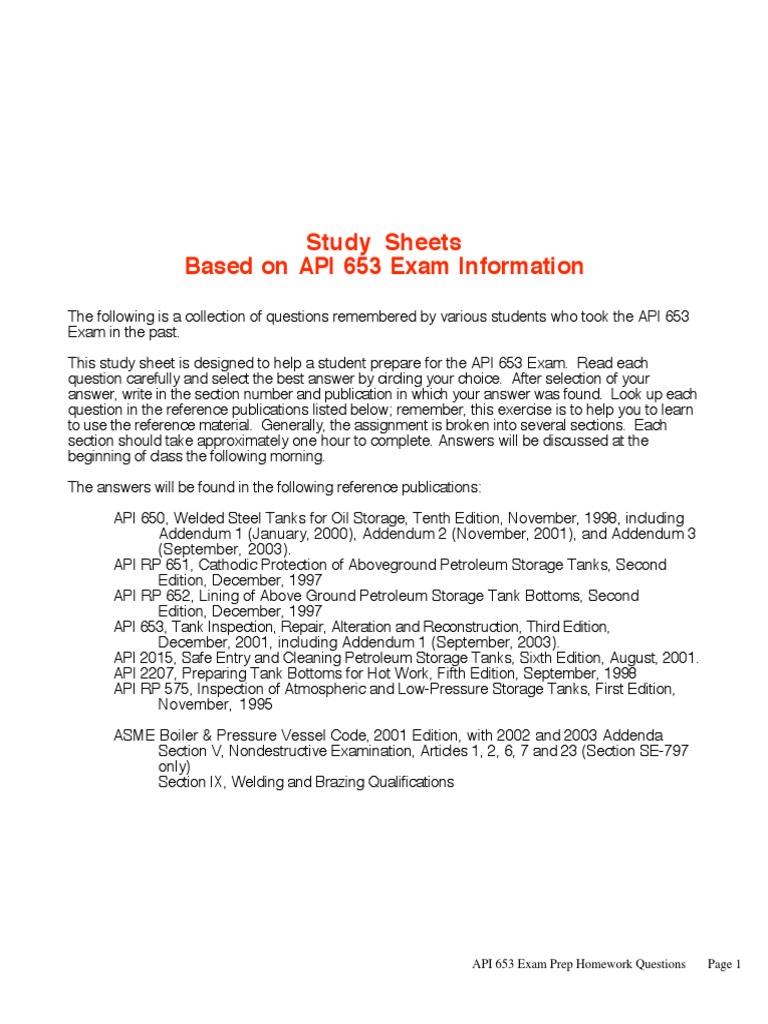 API-653 Homework 1 03 PDF | PDF | Welding | Construction