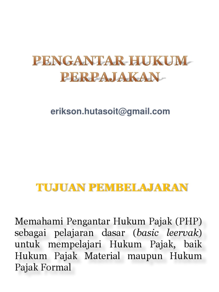 Pengantar Hukum Pajak di Indonesia | PDF