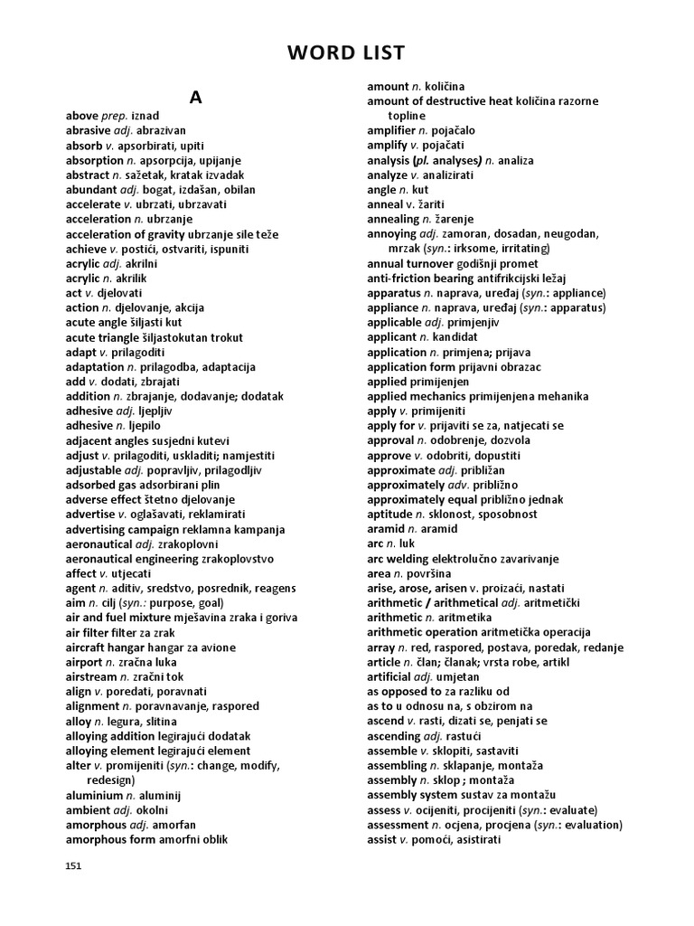 Word List PDF | PDF