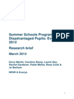 Dfe-Rb271 Evaluation of Summer Schools