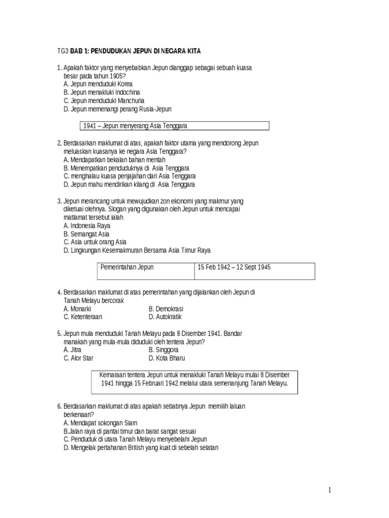 Latihan Pendudukan Jepun Di Negara Kita Pdf