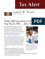 Robert W. Wood: Dallas QB Tony Romo Collects Top Pay in NFL - After Tax