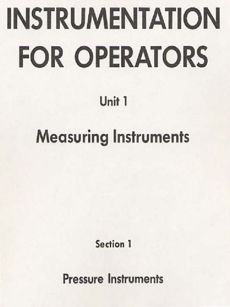 API - Instrumentation For Operators - Unit 1 Measuring Instruments ...