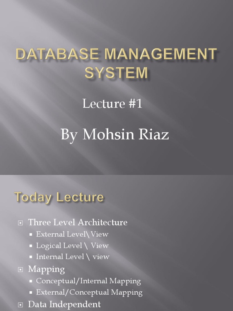Three-Level Database Architecture Overview | PDF | Conceptual Model ...